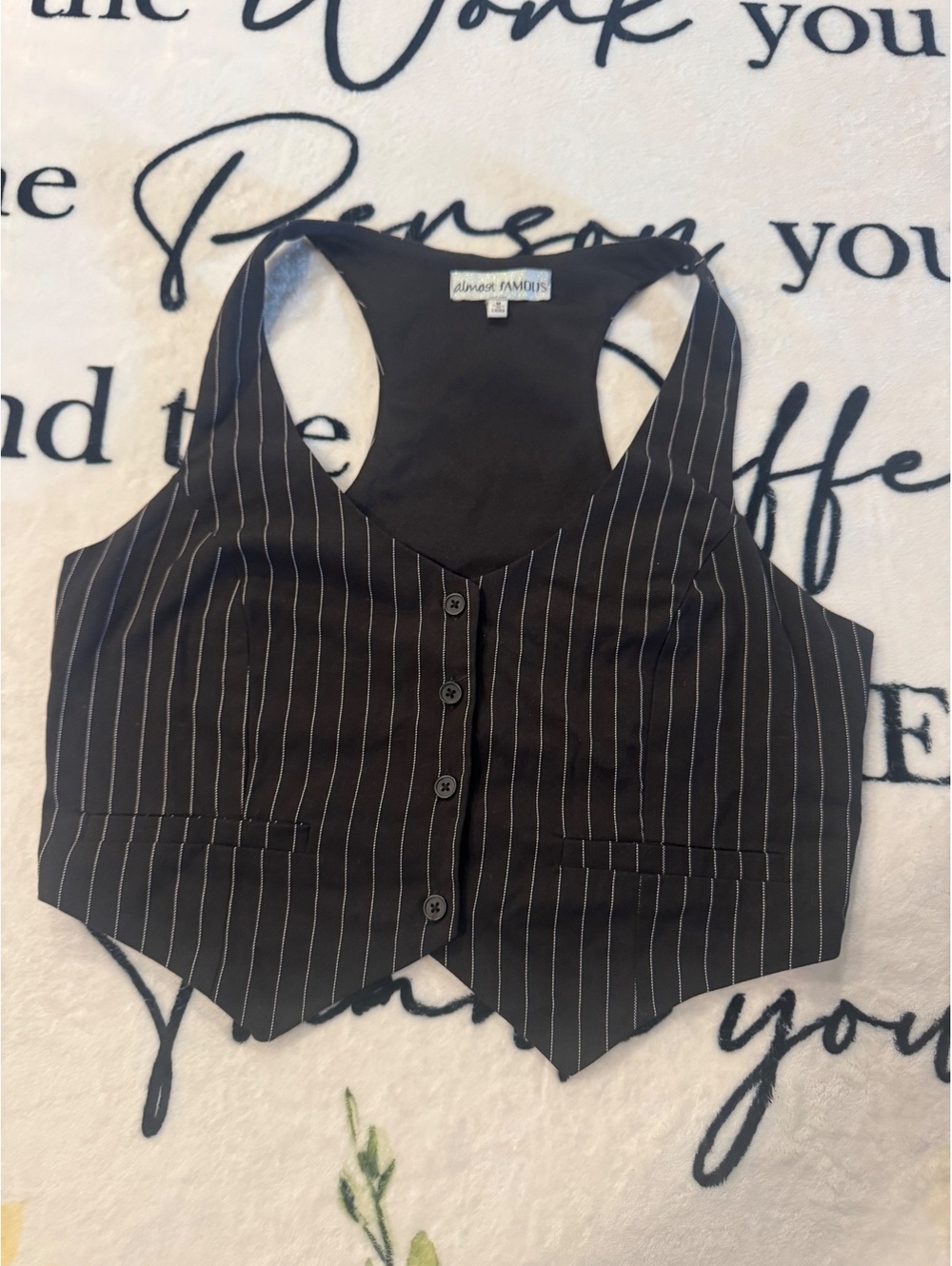 Almost Famous striped halter vest, size M